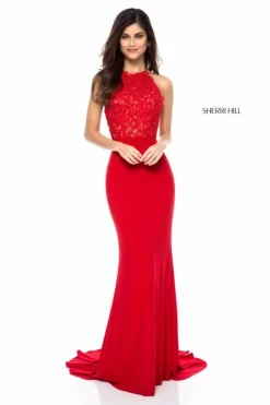 Sherri Hill 51844 Tie Back Halter Neck Dress