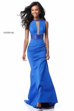 Sherri Hill 51859 Cutout Back Jewel Neck Dress