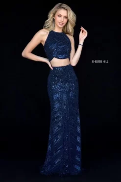 Sherri Hill 52063 2 Piece Sequin Prom Dress -Fashion Gown sherri hill 52063 2 piece sequin prom dress 11.394