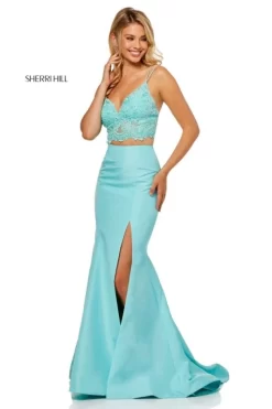 Sherri Hill 52493 Slit Skirt Two Piece Prom Dress -Fashion Gown sherri hill 52493 slit skirt two piece prom dress 02.573