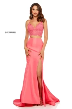 Sherri Hill 52493 Slit Skirt Two Piece Prom Dress -Fashion Gown sherri hill 52493 slit skirt two piece prom dress 04.573