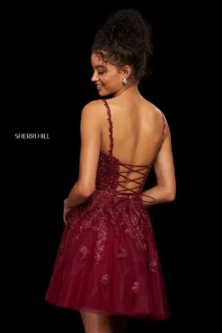 Sherri Hill 53098 Lace-Appliqued Cocktail Dress -Fashion Gown sherri hill 53098 lace appliqued cocktail dress 02.685
