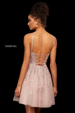Sherri Hill 53098 Lace-Appliqued Cocktail Dress -Fashion Gown sherri hill 53098 lace appliqued cocktail dress 03.685