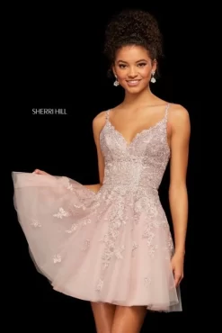 Sherri Hill 53098 Lace-Appliqued Cocktail Dress -Fashion Gown sherri hill 53098 lace appliqued cocktail dress 04.685