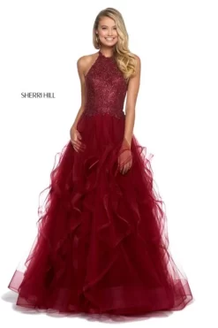 Sherri Hill 53249 Flounce Skirt Long Party Dress -Fashion Gown sherri hill 53249 flounce skirt long party dress 03.685