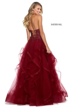 Sherri Hill 53249 Flounce Skirt Long Party Dress -Fashion Gown sherri hill 53249 flounce skirt long party dress 04.685