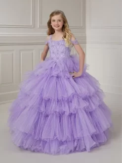 Tiffany Princess 13716 Ruffle Skirt Square Neck Mini Pageant Dress