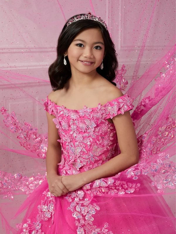 Tiffany Princess 13724 Butterfly And Floral Little Girl Pageant Dress 2 Tiffany Princess 13724 Butterfly And Floral Little Girl Pageant Dress - Image 2