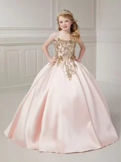 Tiffany Princess 13725 Pleated Skirt Floral Little Girl Pageant Gown