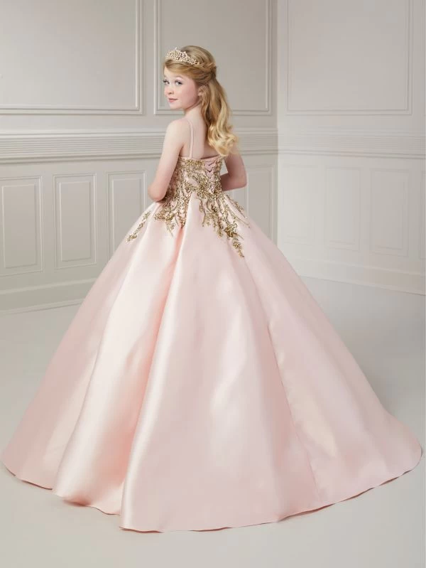 Tiffany Princess 13725 Pleated Skirt Floral Little Girl Pageant Gown 2 Tiffany Princess 13725 Pleated Skirt Floral Little Girl Pageant Gown - Image 2