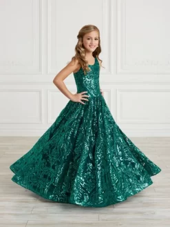 Tiffany Princess 13630 Scoop Neck Sequin Pageant Gown